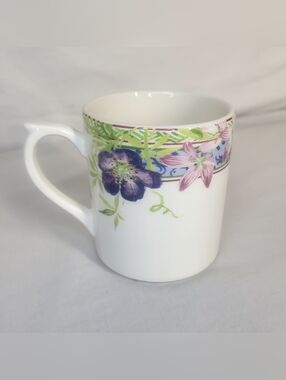 Millefleurs Mug by Faiencerie De Gien  Large Floral Glazed Mug Made In France